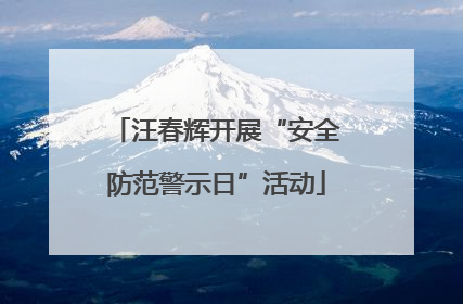 汪春辉开展“安全防范警示日”活动