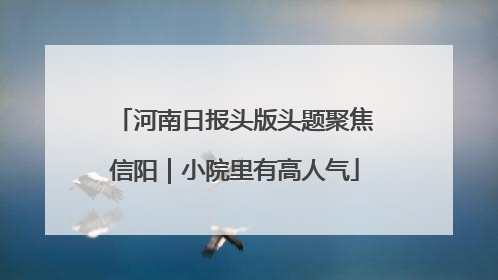 河南日报头版头题聚焦信阳｜小院里有高人气