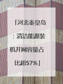 河北秦皇岛：清洁能源装机并网容量占比超57%