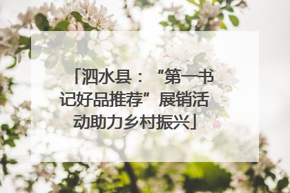 泗水县：“第一书记好品推荐”展销活动助力乡村振兴