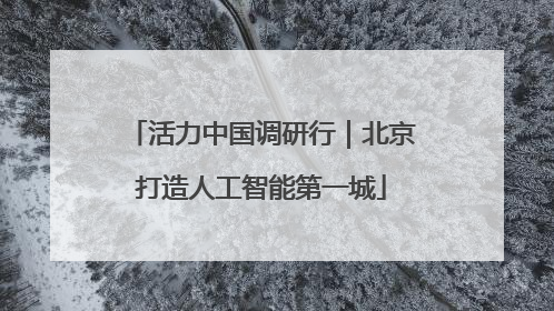 活力中国调研行｜北京打造人工智能第一城