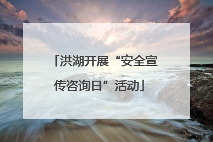 洪湖开展“安全宣传咨询日”活动