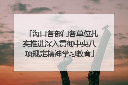 海口各部门各单位扎实推进深入贯彻中央八项规定精神学习教育