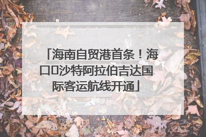 海南自贸港首条！海口⇌沙特阿拉伯吉达国际客运航线开通