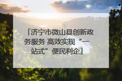 济宁市微山县创新政务服务 高效实现“一站式”便民利企