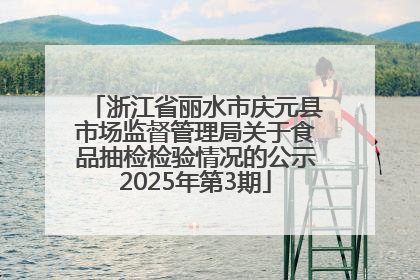 浙江省丽水市庆元县市场监督管理局关于食品抽检检验情况的公示2025年第3期