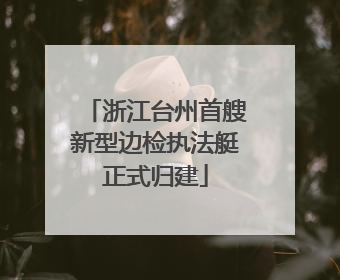 浙江台州首艘新型边检执法艇正式归建