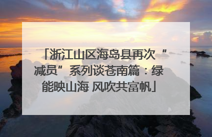 浙江山区海岛县再次“减员”系列谈苍南篇：绿能映山海 风吹共富帆