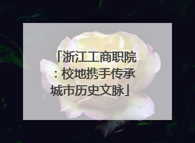 浙江工商职院：校地携手传承城市历史文脉