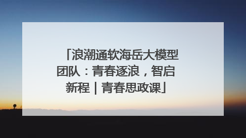 浪潮通软海岳大模型团队：青春逐浪，智启新程｜青春思政课