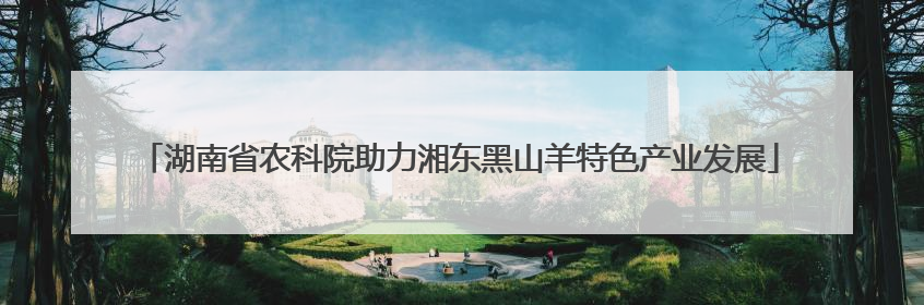 湖南省农科院助力湘东黑山羊特色产业发展