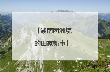 湖南团洲垸的田家新事