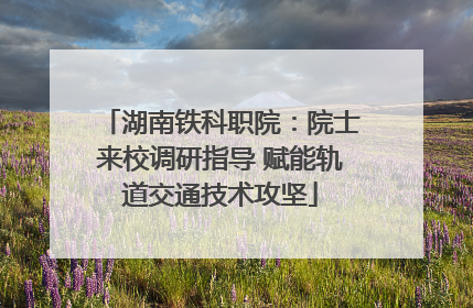 湖南铁科职院：院士来校调研指导 赋能轨道交通技术攻坚