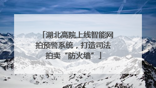 湖北高院上线智能网拍预警系统，打造司法拍卖“防火墙”