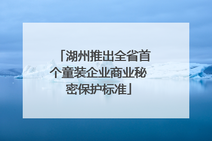 湖州推出全省首个童装企业商业秘密保护标准