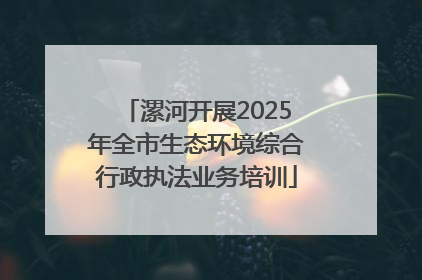 漯河开展2025年全市生态环境综合行政执法业务培训