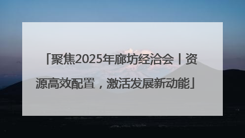 聚焦2025年廊坊经洽会丨资源高效配置，激活发展新动能