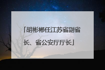 胡彬郴任江苏省副省长、省公安厅厅长