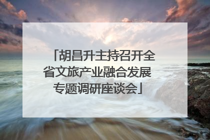 胡昌升主持召开全省文旅产业融合发展专题调研座谈会