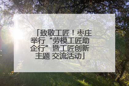 致敬工匠！枣庄举行“劳模工匠助企行”暨工匠创新主题 交流活动
