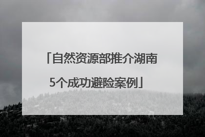 自然资源部推介湖南5个成功避险案例