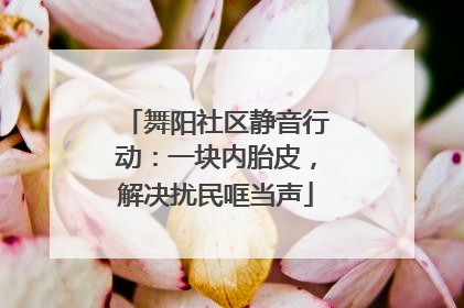 舞阳社区静音行动：一块内胎皮，解决扰民哐当声