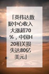 英伟达数据中心收入大涨超70%，中国H20相关损失达80亿美元
