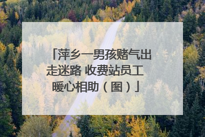 萍乡一男孩赌气出走迷路 收费站员工暖心相助（图）