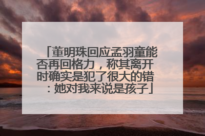 董明珠回应孟羽童能否再回格力，称其离开时确实是犯了很大的错：她对我来说是孩子