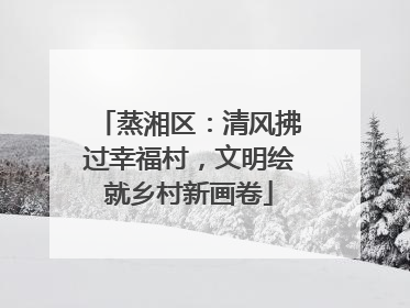 蒸湘区：清风拂过幸福村，文明绘就乡村新画卷