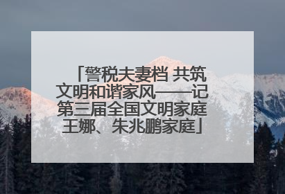警税夫妻档 共筑文明和谐家风——记第三届全国文明家庭王娜、朱兆鹏家庭