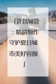 许昌城管：精耕细作守护夏日城市美好容颜