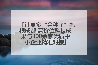 让更多“金种子”扎根成都 高价值科技成果与300余家优质中小企业精准对接