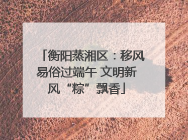 衡阳蒸湘区：移风易俗过端午 文明新风“粽”飘香