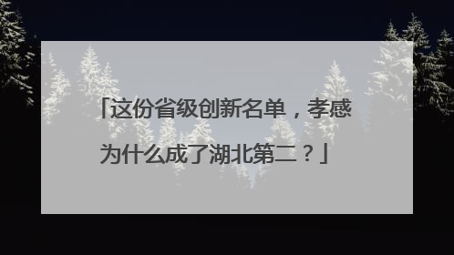 这份省级创新名单，孝感为什么成了湖北第二？