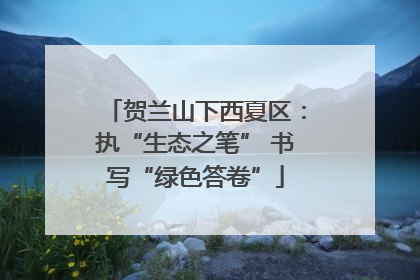 贺兰山下西夏区：执“生态之笔” 书写“绿色答卷”
