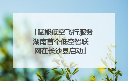 赋能低空飞行服务 湖南首个低空智联网在长沙县启动