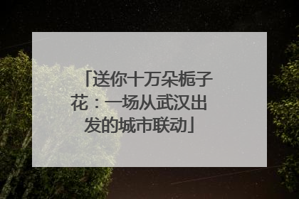 送你十万朵栀子花：一场从武汉出发的城市联动