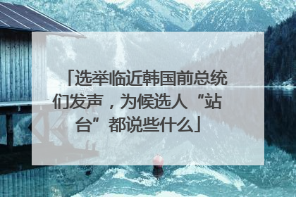 选举临近韩国前总统们发声，为候选人“站台”都说些什么