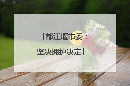 都江堰市委：坚决拥护决定