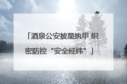 酒泉公安披星执甲 织密防控“安全经纬”