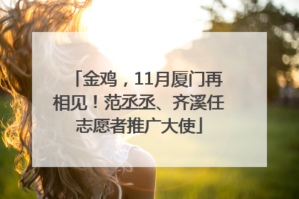 金鸡，11月厦门再相见！范丞丞、齐溪任志愿者推广大使