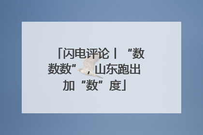 闪电评论丨“数数数”，山东跑出加“数”度