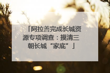 阿拉善完成长城资源专项调查：摸清三朝长城“家底”