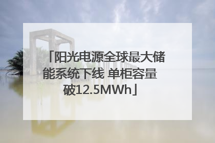 阳光电源全球最大储能系统下线 单柜容量破12.5MWh