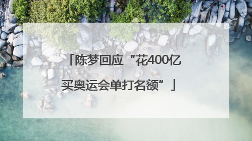 陈梦回应“花400亿买奥运会单打名额”