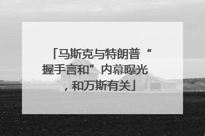 马斯克与特朗普“握手言和”内幕曝光，和万斯有关