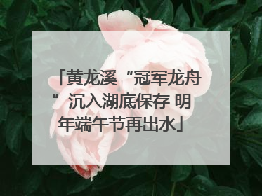 黄龙溪“冠军龙舟”沉入湖底保存 明年端午节再出水