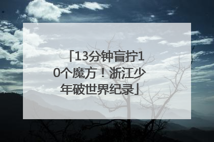 13分钟盲拧10个魔方！浙江少年破世界纪录