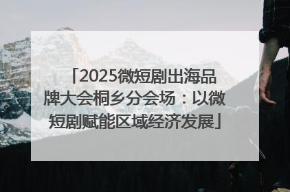 2025微短剧出海品牌大会桐乡分会场：以微短剧赋能区域经济发展
